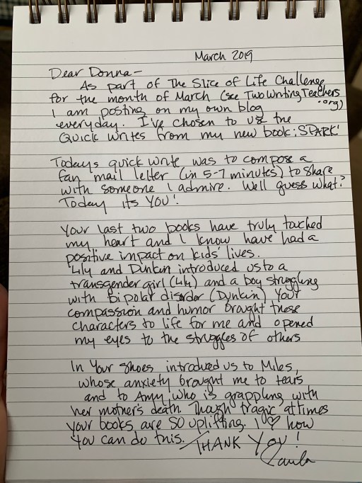 Fan Mail to Donna Gephart